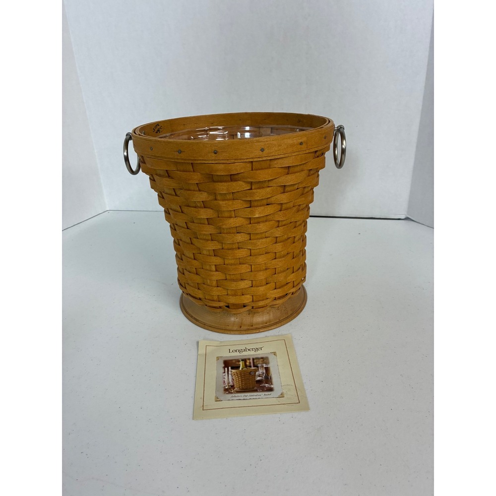 Longaberger Collectors Club Celebration Basket Signed Wood Base Ring Handles 9in